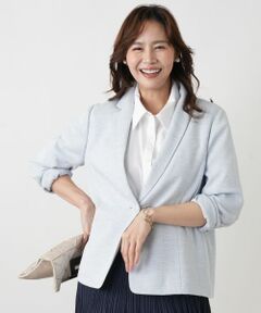 Leilian PLUS HOUSE / レリアンプラスハウス テーラードジャケット | 杢調テーラードジャケット