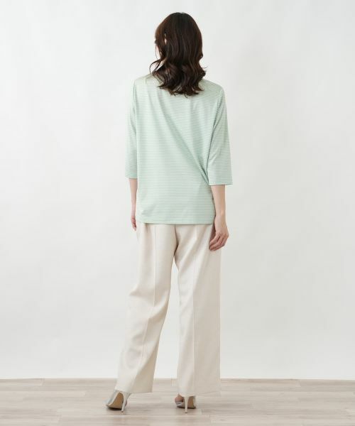 Leilian PLUS HOUSE / レリアンプラスハウス カットソー | モチーフ刺繍ボーダーカットソー | 詳細12