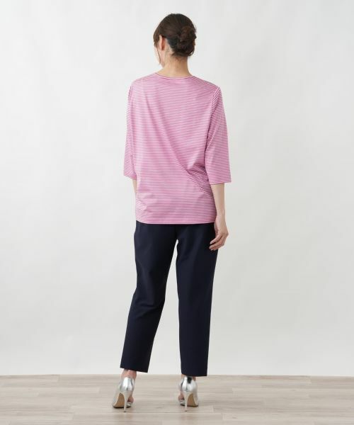 Leilian PLUS HOUSE / レリアンプラスハウス カットソー | モチーフ刺繍ボーダーカットソー | 詳細9