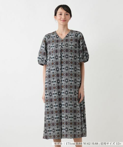 Leilian PLUS HOUSE / レリアンプラスハウス ドレス | ワンピース【プラス企画】（ネイビー）