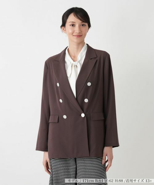 Leilian PLUS HOUSE / レリアンプラスハウス テーラードジャケット | ブレザー【プラス企画】（モカ）