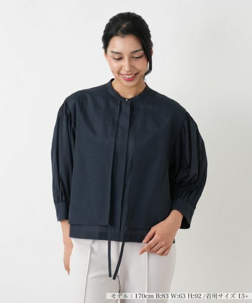 Leilian PLUS HOUSE / レリアンプラスハウス シャツ・ブラウス | ブラウス【プラス企画】（ネイビー）