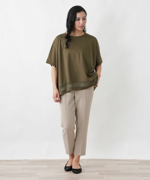 Leilian PLUS HOUSE / レリアンプラスハウス カットソー | チュール切り替えプルオーバー【プラス企画】 | 詳細4