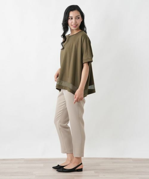 Leilian PLUS HOUSE / レリアンプラスハウス カットソー | チュール切り替えプルオーバー【プラス企画】 | 詳細5