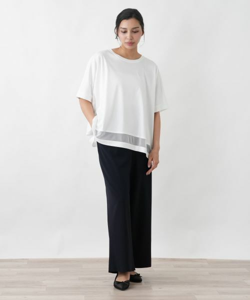 Leilian PLUS HOUSE / レリアンプラスハウス カットソー | チュール切り替えプルオーバー【プラス企画】 | 詳細7