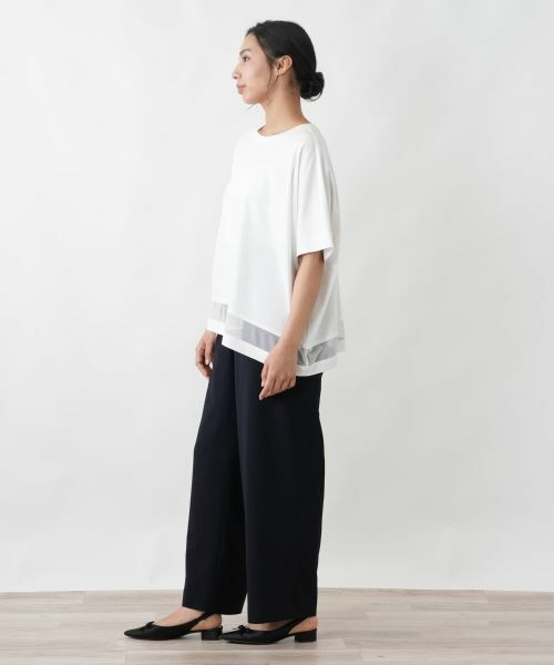 Leilian PLUS HOUSE / レリアンプラスハウス カットソー | チュール切り替えプルオーバー【プラス企画】 | 詳細8