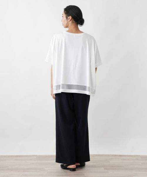 Leilian PLUS HOUSE / レリアンプラスハウス カットソー | チュール切り替えプルオーバー【プラス企画】 | 詳細9