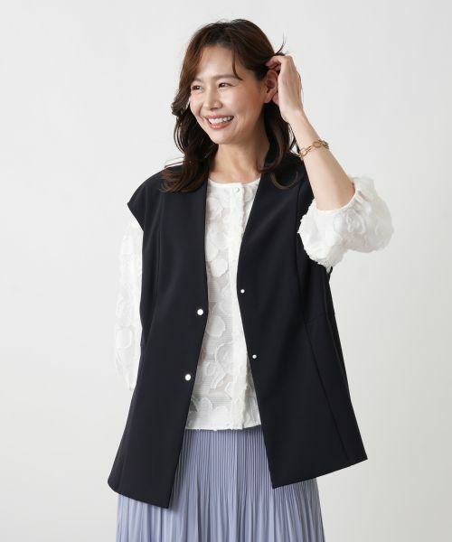 Leilian PLUS HOUSE / レリアンプラスハウス テーラードジャケット | ベスト（ネイビー）