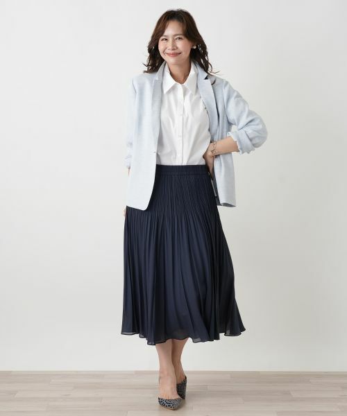 Leilian PLUS HOUSE / レリアンプラスハウス ロング・マキシ丈スカート | プリーツスカート【セレモニー】（ネイビー）