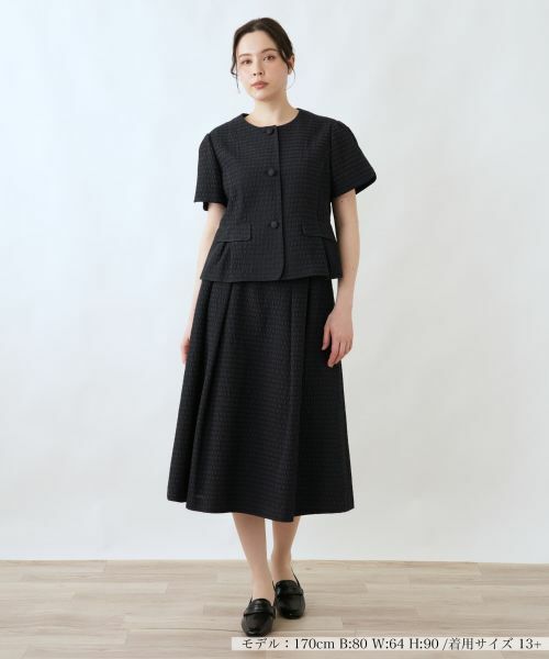 Leilian PLUS HOUSE / レリアンプラスハウス セットアップ | 一枚着スーツ【BOURGE】（ネイビー）