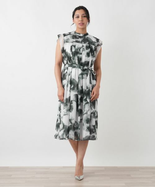 Leilian PLUS HOUSE / レリアンプラスハウス ドレス | アーティスティックプリントプリーツワンピース【BOURGE】 | 詳細1