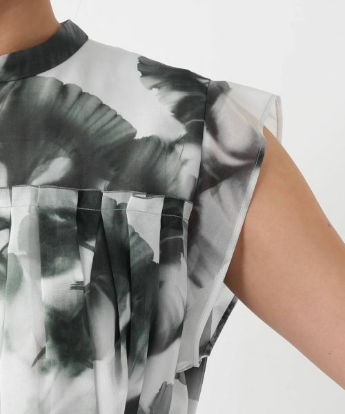 Leilian PLUS HOUSE / レリアンプラスハウス ドレス | アーティスティックプリントプリーツワンピース【BOURGE】 | 詳細11