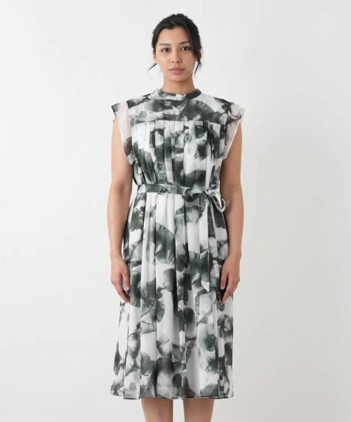 Leilian PLUS HOUSE / レリアンプラスハウス ドレス | アーティスティックプリントプリーツワンピース【BOURGE】 | 詳細6