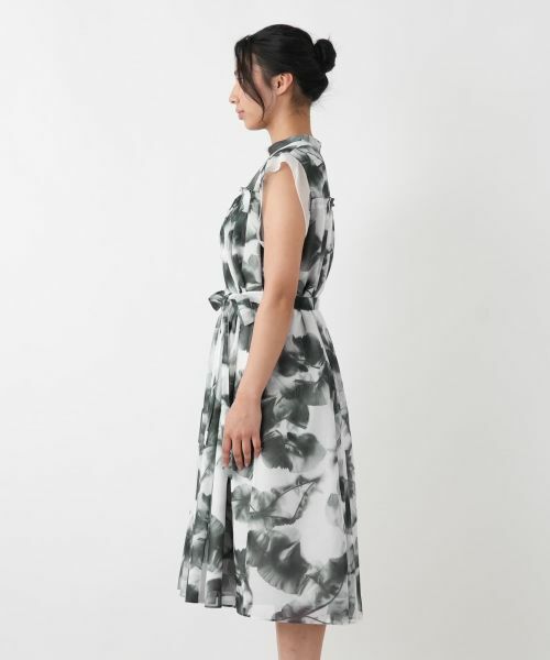 Leilian PLUS HOUSE / レリアンプラスハウス ドレス | アーティスティックプリントプリーツワンピース【BOURGE】 | 詳細7