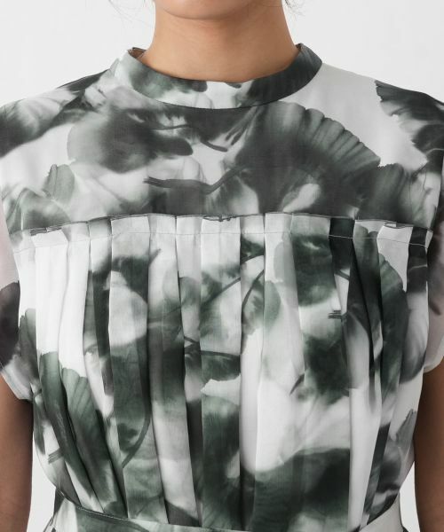 Leilian PLUS HOUSE / レリアンプラスハウス ドレス | アーティスティックプリントプリーツワンピース【BOURGE】 | 詳細9