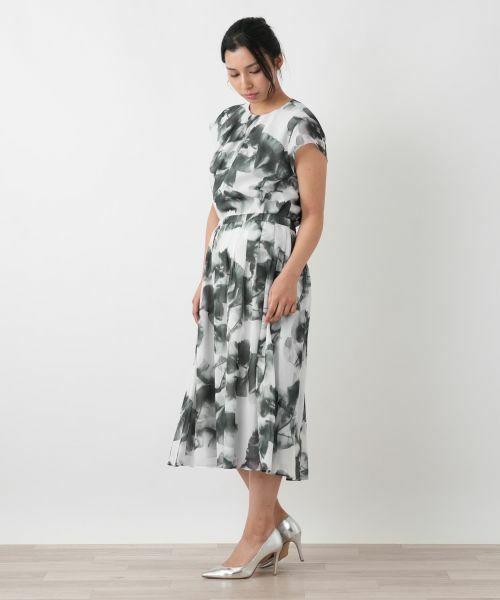 Leilian PLUS HOUSE / レリアンプラスハウス ミニ・ひざ丈スカート | ボタニカルプリントプリーツスカート【BOURGE】 | 詳細2