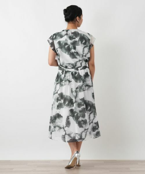 Leilian PLUS HOUSE / レリアンプラスハウス ミニ・ひざ丈スカート | ボタニカルプリントプリーツスカート【BOURGE】 | 詳細3