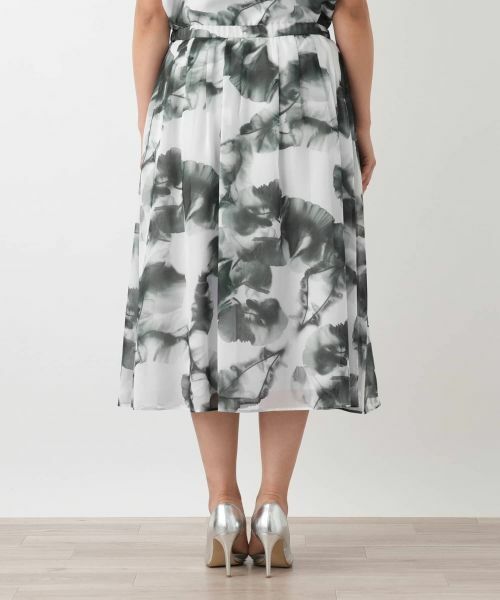 Leilian PLUS HOUSE / レリアンプラスハウス ミニ・ひざ丈スカート | ボタニカルプリントプリーツスカート【BOURGE】 | 詳細6