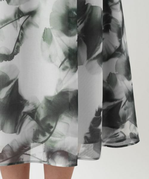 Leilian PLUS HOUSE / レリアンプラスハウス ミニ・ひざ丈スカート | ボタニカルプリントプリーツスカート【BOURGE】 | 詳細9