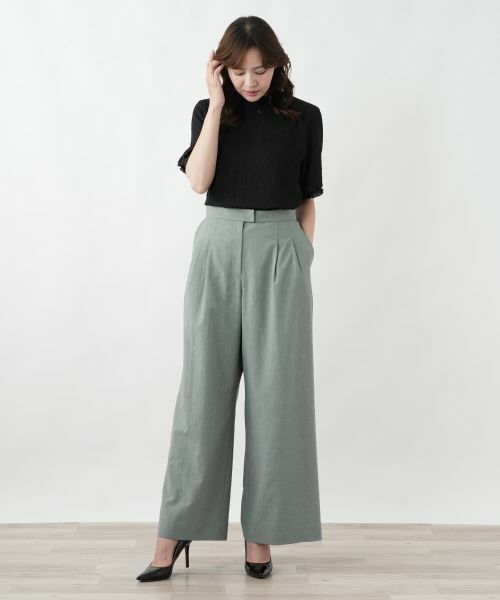 Leilian PLUS HOUSE / レリアンプラスハウス その他パンツ | タックワイドパンツ【BOURGE】 | 詳細1