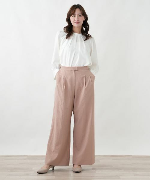 Leilian PLUS HOUSE / レリアンプラスハウス その他パンツ | タックワイドパンツ【BOURGE】 | 詳細4
