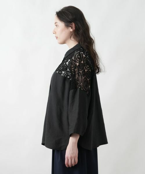 Leilian PLUS HOUSE / レリアンプラスハウス シャツ・ブラウス | レースドッキングブラウス | 詳細10