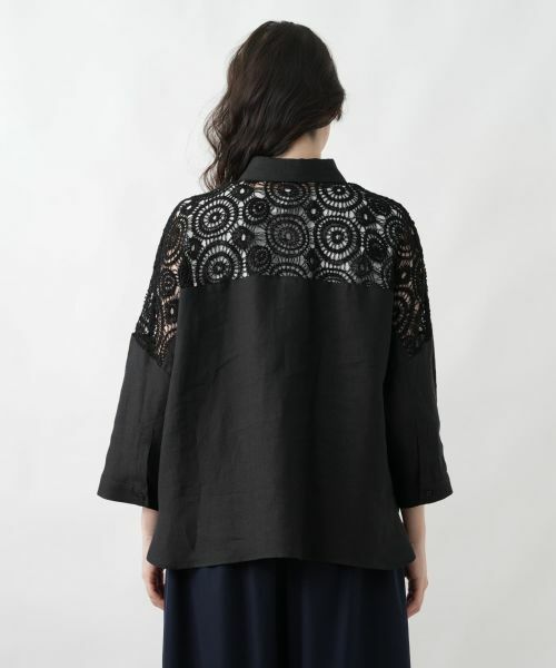 Leilian PLUS HOUSE / レリアンプラスハウス シャツ・ブラウス | レースドッキングブラウス | 詳細11