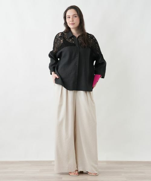 Leilian PLUS HOUSE / レリアンプラスハウス シャツ・ブラウス | レースドッキングブラウス | 詳細4