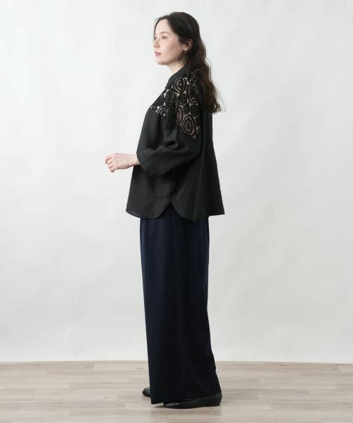 Leilian PLUS HOUSE / レリアンプラスハウス シャツ・ブラウス | レースドッキングブラウス | 詳細7