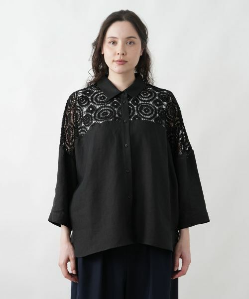 Leilian PLUS HOUSE / レリアンプラスハウス シャツ・ブラウス | レースドッキングブラウス | 詳細9