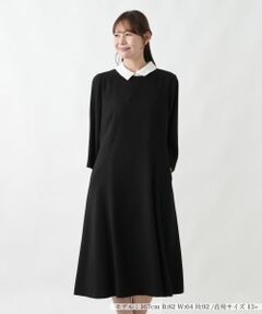 Leilian PLUS HOUSE / レリアンプラスハウス ドレス | レースコンビ付け襟【Leilian WHITE LABEL】