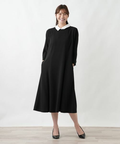 Leilian PLUS HOUSE / レリアンプラスハウス ドレス | レースコンビ付け襟【Leilian WHITE LABEL】 | 詳細1