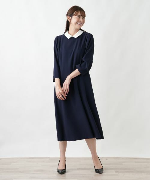 Leilian PLUS HOUSE / レリアンプラスハウス ドレス | レースコンビ付け襟【Leilian WHITE LABEL】 | 詳細4