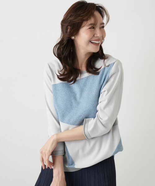 Leilian PLUS HOUSE / レリアンプラスハウス ニット・セーター | グラフィカルパターン プルオーバー | 詳細1