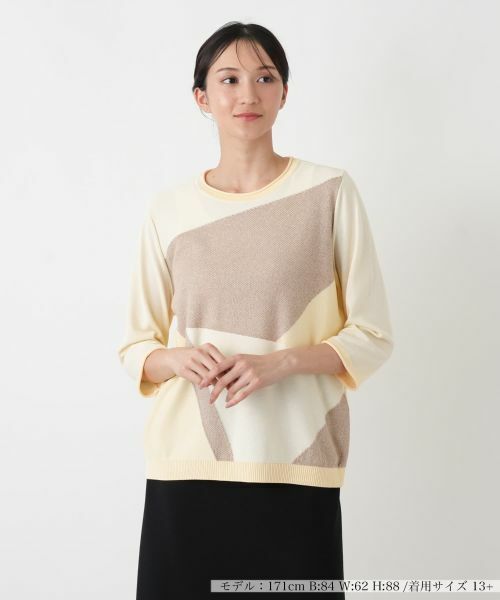 Leilian PLUS HOUSE / レリアンプラスハウス ニット・セーター | グラフィカルパターン プルオーバー | 詳細13