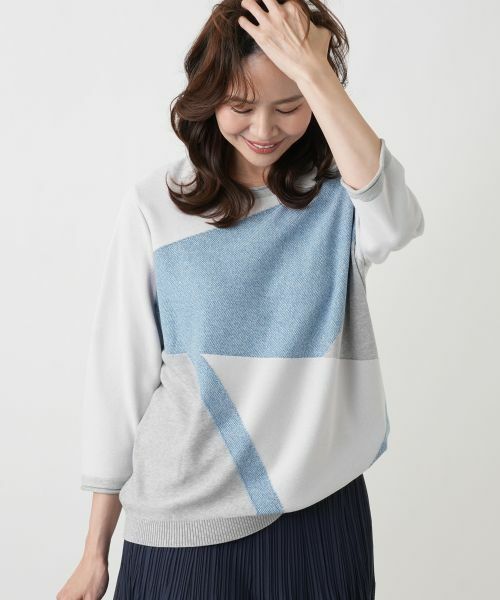 Leilian PLUS HOUSE / レリアンプラスハウス ニット・セーター | グラフィカルパターン プルオーバー | 詳細2