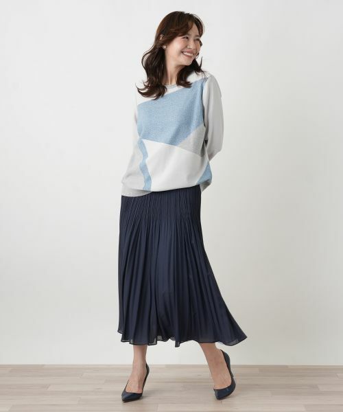 Leilian PLUS HOUSE / レリアンプラスハウス ニット・セーター | グラフィカルパターン プルオーバー | 詳細4