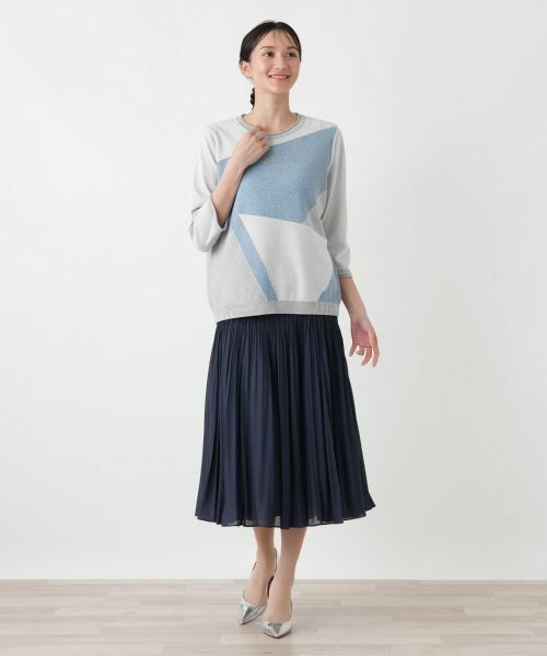 Leilian PLUS HOUSE / レリアンプラスハウス ニット・セーター | グラフィカルパターン プルオーバー | 詳細6