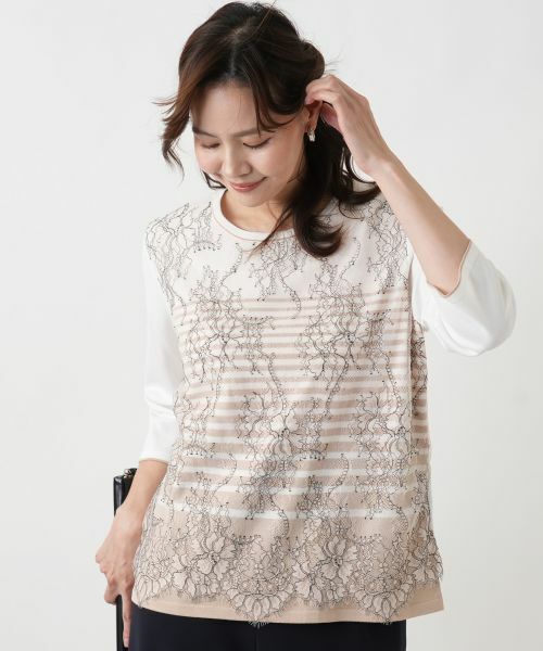 Leilian PLUS HOUSE / レリアンプラスハウス ニット・セーター | セーター【Leilian WHITE LABEL】（キャメル系）