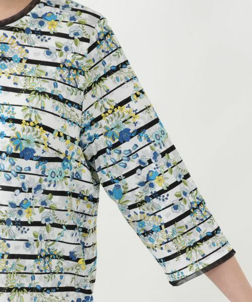 Leilian PLUS HOUSE / レリアンプラスハウス カットソー | フラワーボーダープルオーバー【Leilian WHITE LABEL】 | 詳細12