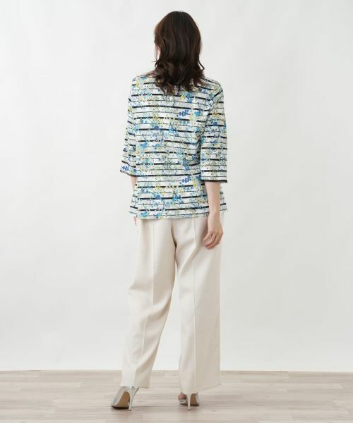 Leilian PLUS HOUSE / レリアンプラスハウス カットソー | フラワーボーダープルオーバー【Leilian WHITE LABEL】 | 詳細6