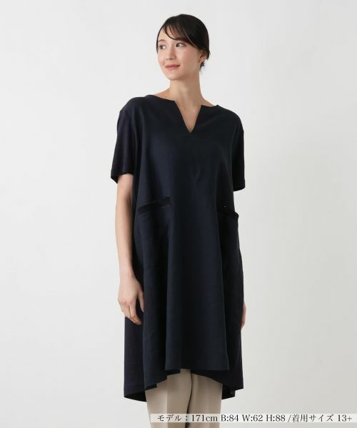 Leilian PLUS HOUSE / レリアンプラスハウス ドレス | ワンピース【TRICOT PERUGIA】（ネイビー）