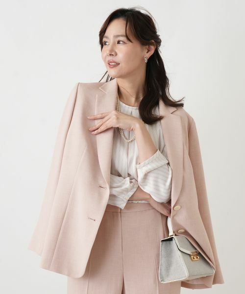 Leilian PLUS HOUSE / レリアンプラスハウス テーラードジャケット | ブレザー【Leilian WHITE LABEL】（ピンク）