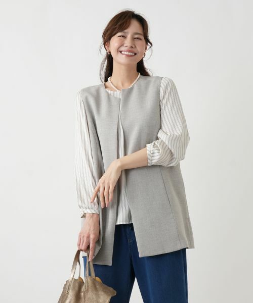 Leilian PLUS HOUSE / レリアンプラスハウス テーラードジャケット | ベスト【Leilian WHITE LABEL】 | 詳細1