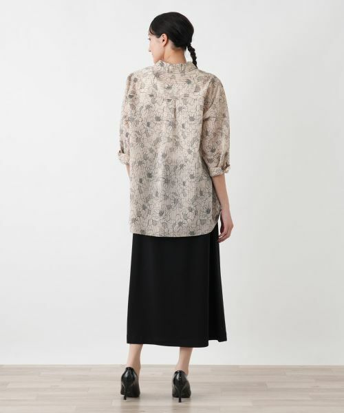 Leilian PLUS HOUSE / レリアンプラスハウス シャツ・ブラウス | フラワーストライプシャツ | 詳細16