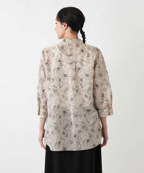 Leilian PLUS HOUSE / レリアンプラスハウス シャツ・ブラウス | フラワーストライプシャツ | 詳細19