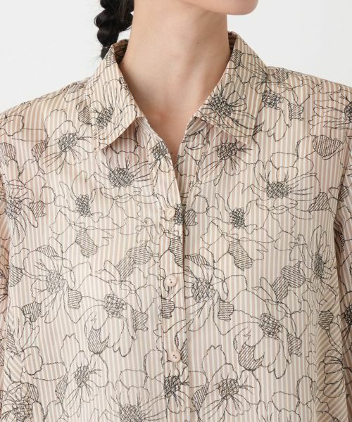 Leilian PLUS HOUSE / レリアンプラスハウス シャツ・ブラウス | フラワーストライプシャツ | 詳細20