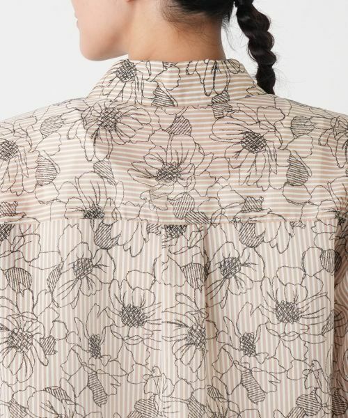 Leilian PLUS HOUSE / レリアンプラスハウス シャツ・ブラウス | フラワーストライプシャツ | 詳細21