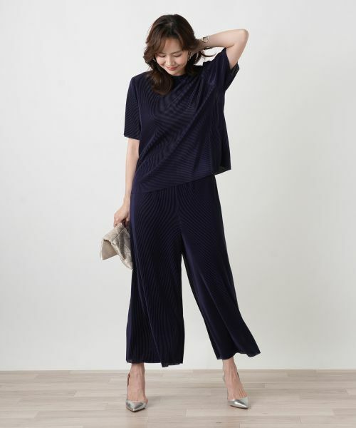 Leilian PLUS HOUSE / レリアンプラスハウス その他パンツ | ガウチョパンツ【Leilian WHITE LABEL】（ネイビー）