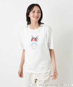 Leilian PLUS HOUSE / レリアンプラスハウス Tシャツ | 三毛猫プリントTシャツ【NEMIKA】